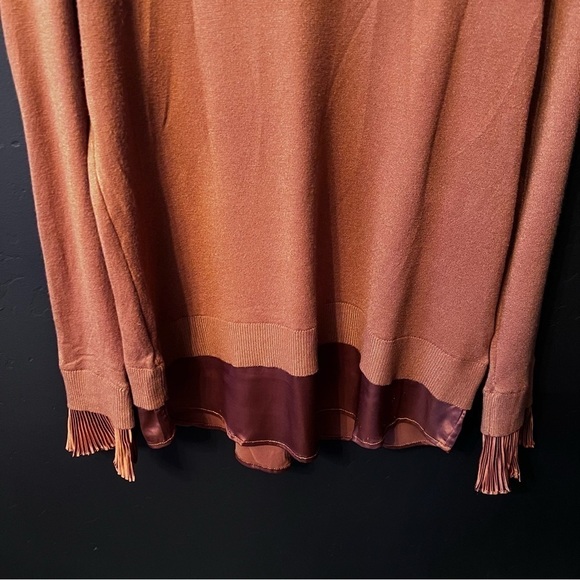 Sioni Milano Brown Sweater with Ruffle Collar Size:L great condition - Picture 5 of 8